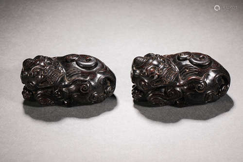 Qing Dynasty Agarwood Wood Pixiu