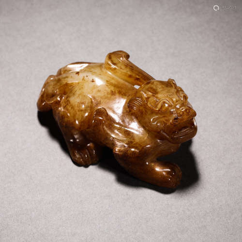 Han Dynasty Hetian Jade Beast Head Seal