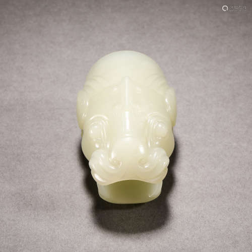 Qing Dynasty Hetian Jade Animal Head