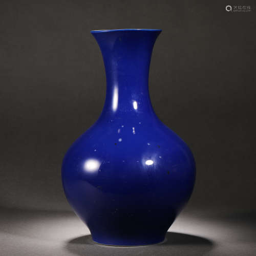 Qing Dynasty blue glazed jade pot spring