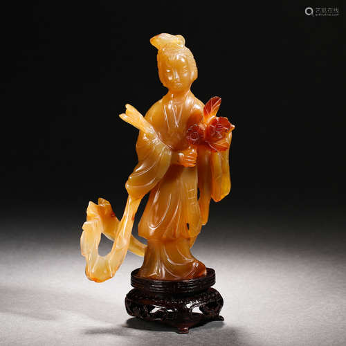 Qing Dynasty agate maid