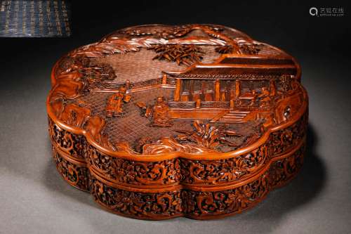 Qing Dynasty tick red character food box