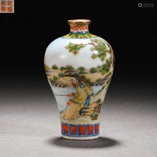 Qing Dynasty Porcelain Figure Snuff Bottle