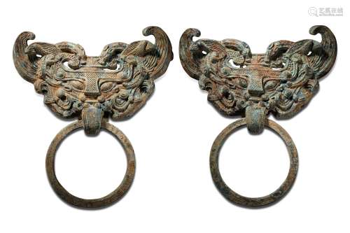Han Dynasty Bronze Beast Head Ring