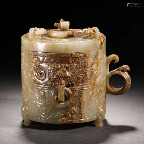 Han Dynasty Hetian jade beast cup
