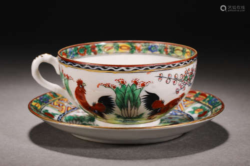 Qing Dynasty Pastel Chicken Tea Set