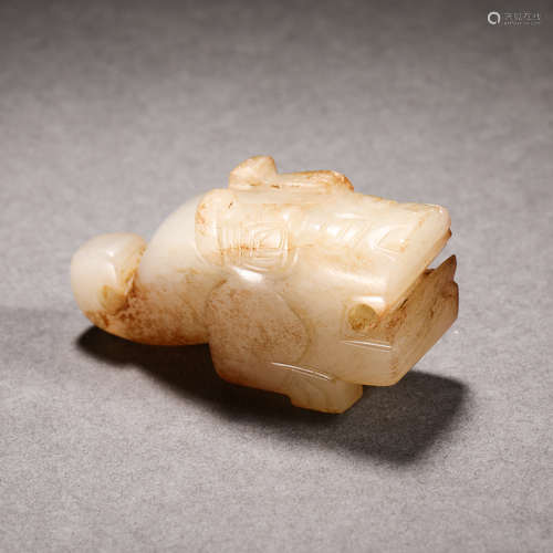 Han Dynasty Hetian Jade Beast Head Seal