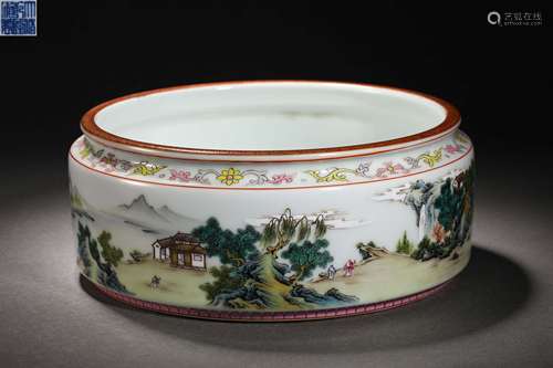 Qing Dynasty pastel landscape utensils