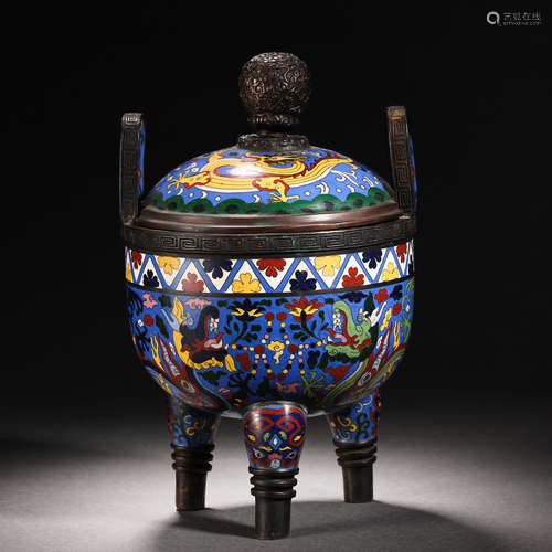 Qing Dynasty Cloisonne Flower Aroma Diffuser