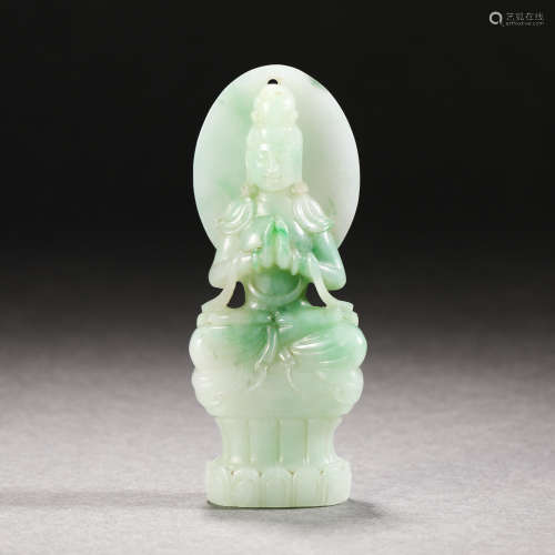 Qing Dynasty jadeite Guanyin ornament