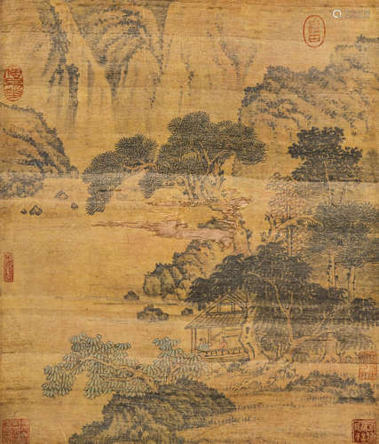 Chinese ink painting, untitled landscape painting