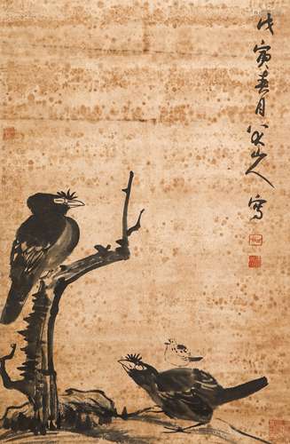 Chinese ink painting, eight flower and bird paintings