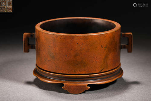 Ming Dynasty Bronze Binaural furnace