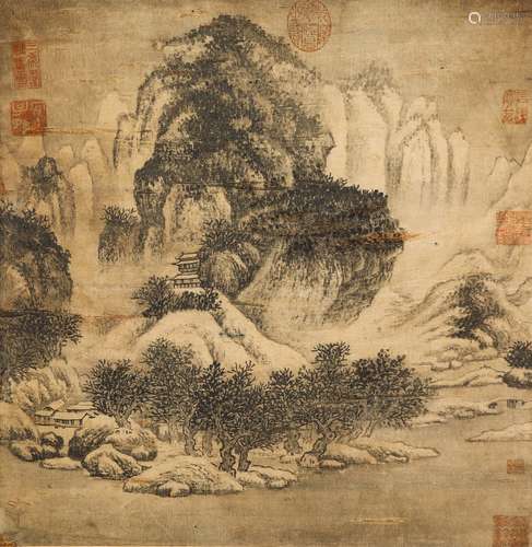 Chinese Ink Painting, Landscape Painting by Lin Sanzhi