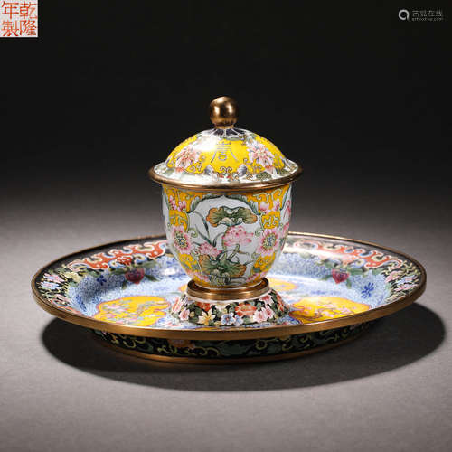 Qing Dynasty Huahua Enamel Flower Cup