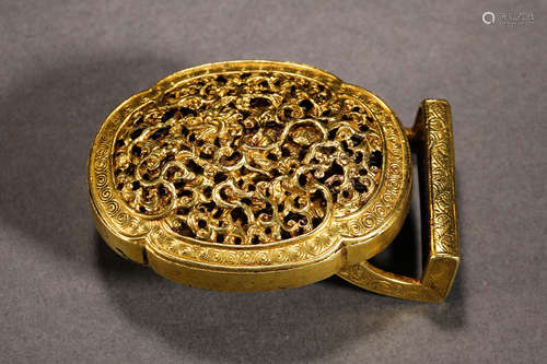 Qing Dynasty Gilt Bronze Buckle