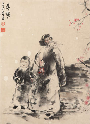 Chinese ink painting, figure painting by Liu Wenxi