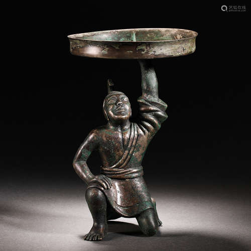 Han Dynasty bronze figure cup