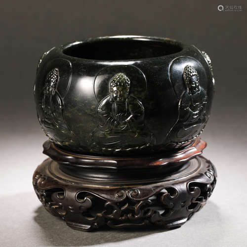 Qing Dynasty Hetian Jasper Incense Burner