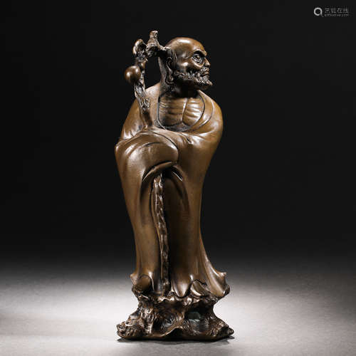 Qing Dynasty bronze statue of Bodhidharma