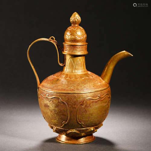 Liao Dynasty gold animal pattern portable pot