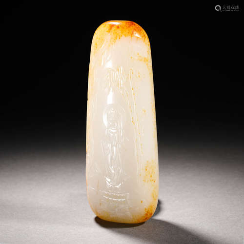 Qing Dynasty Hetian jade figure raw material stone