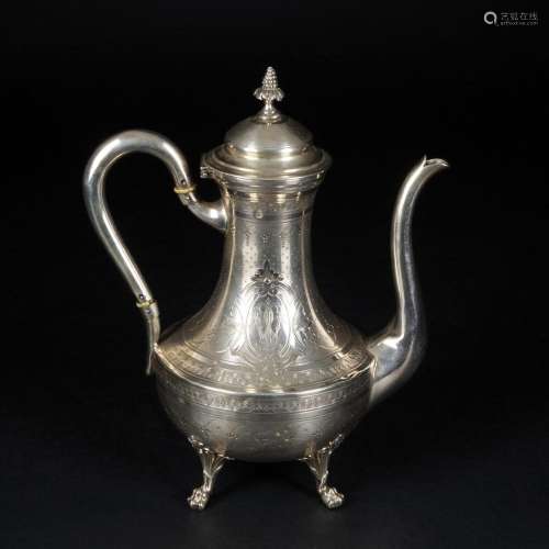 A French silver coffee pot
