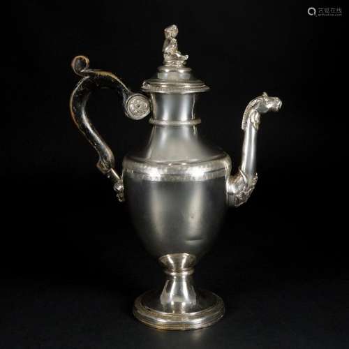 A Neapolitan silver coffee pot, 19th century