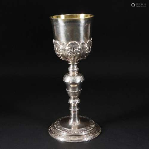 A chiseled silver chalice, possibly Lucca, 18th century