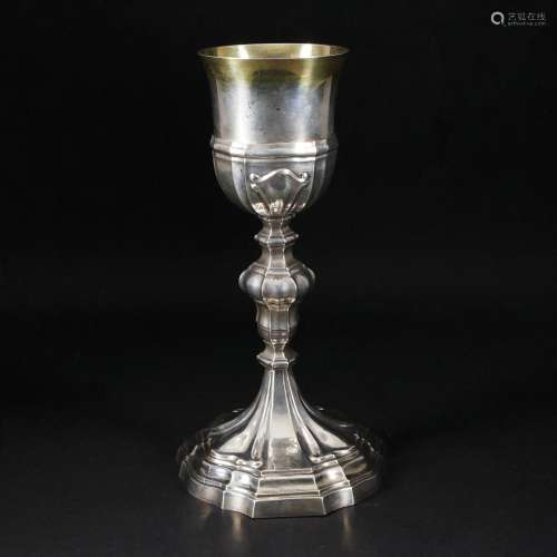 An embossed silver chalice, 18th century