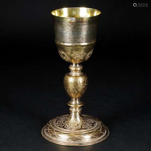 A silver and gilt copper chalice, possibly Genoa, 18th centu...