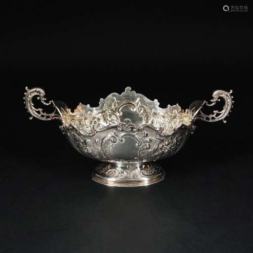 An English sterling silver oval centerpiece, London, 1896