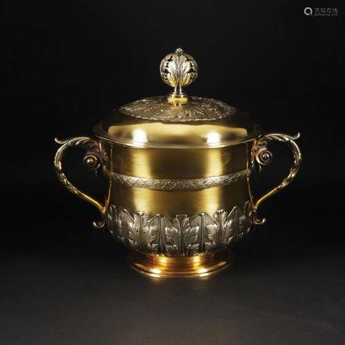 An English silver gilt cup and cover, London, 1902, Sebastia...