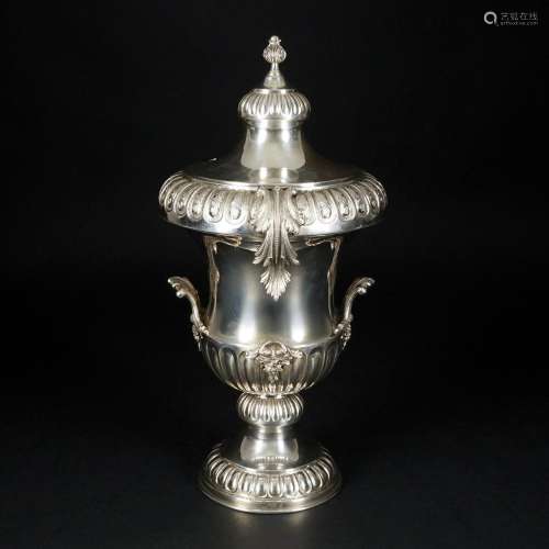 An Italian silver cup and cover