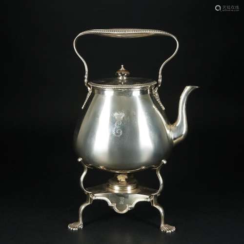 An English sterling silver kettle, London, 1775