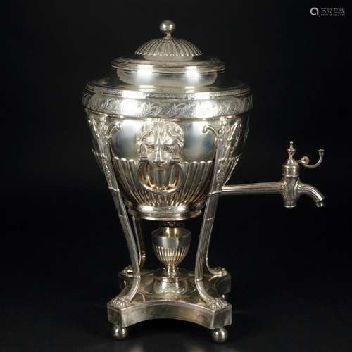 An English sterling silver samovar, Sheffield, 1803, George ...