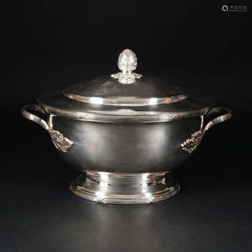 An Italian chiseled silver tureen and cover, Milan, Ilario P...