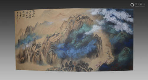 A CHINESE MIRROR PAINTED,ZHANG DAQIAN,MODERN TIMES