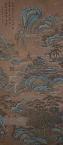 A CHINESE SILK PAINTING,WEN ZHENGMING,MING DYNASTY