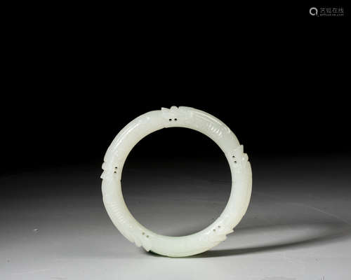 A CHINESE WHITE JADE BANGLE