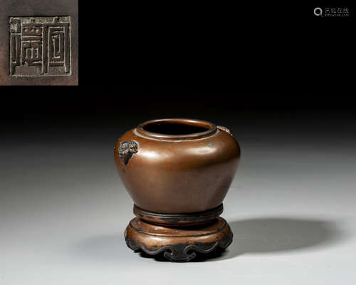 A CHINESE BRONZE  CENSER,QING DYNASTY