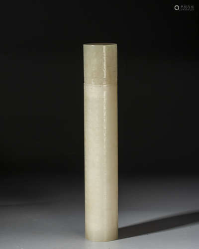 A WHITE JADE INCENSE HOLDER,QING DYNASTY