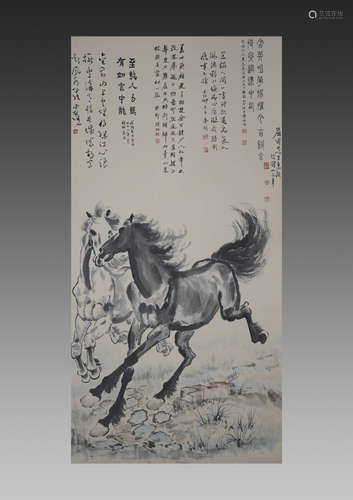 A CHINESE PAPER PAINTING,XU BEIHONG,MODERN TIMES