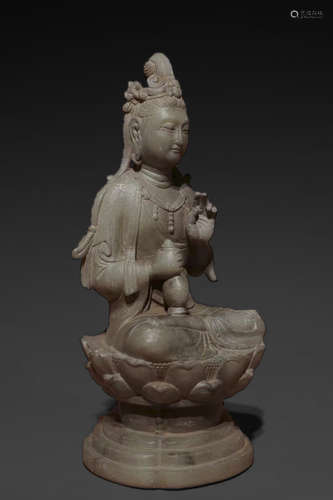 A PAGODITE FIGURE OF BUDDHA,LIAO DYNASTY