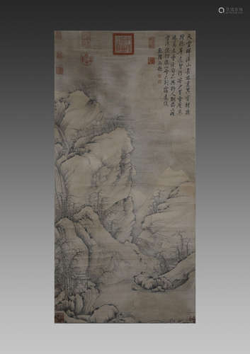 A CHINESE SILK PAINTING,LI TANG