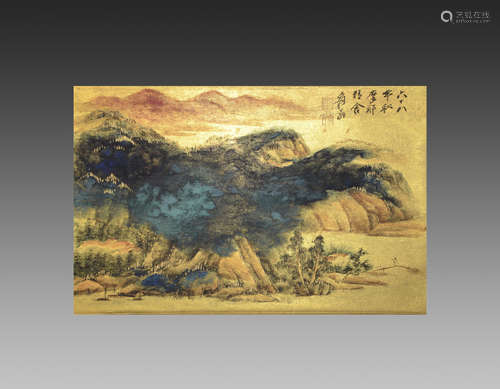 A CHINESE PAPER PAINTING,LANDSCAPE,ZHANG DAQIAN,MODERN TIMES