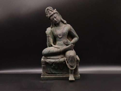 Gandhara Bronze Seated Buddha, Late 19th Century