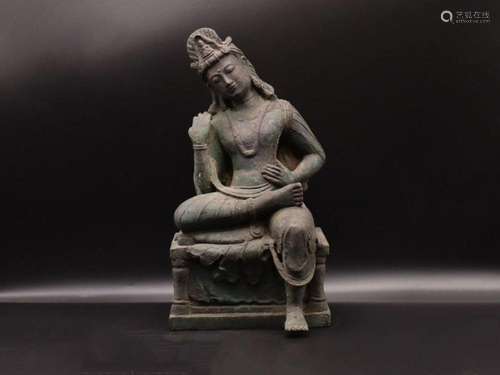 Gandhara Bronze Seated Buddha, Late 19th Century