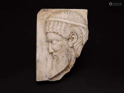 Roman Style Marble Fragment Depicting A Greek Philosopher