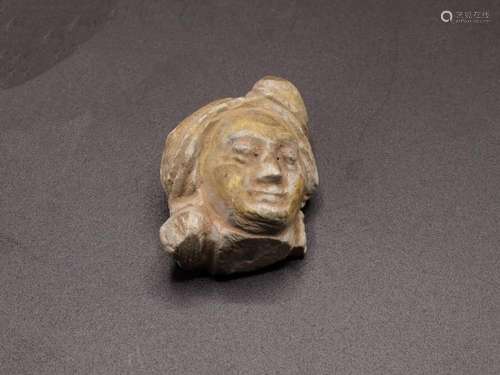 Gandhara Stone Soldier Head Fragment